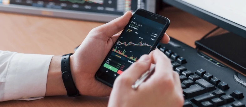 phone with a graphic